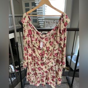 Boohoo Ruffle Floral Wrap Dress Size 24